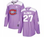 Montreal Canadiens #27 Karl Alzner Authentic Purple Fights Cancer Practice NHL Jersey
