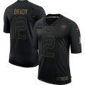 Tampa Bay Buccaneers #12 Tom Brady Black 2020 Salute To Service Limited Jersey
