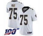 New Orleans Saints #75 Andrus Peat White Vapor Untouchable Limited Player 100th Season Football Jersey