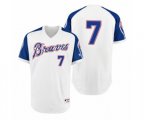 Braves Dansby Swanson White 1974 Turn Back the Clock Authentic Jersey