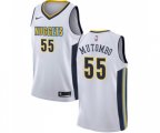 Denver Nuggets #55 Dikembe Mutombo Authentic White Basketball Jersey - Association Edition