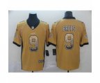 New Orleans Saints #9 Drew Brees Rush Gold Drift Fashion Football Jersey