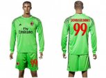 AC Milan #99 Donnarumma Green Goalkeeper Long Sleeves Soccer Club Jersey