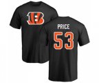 Cincinnati Bengals #53 Billy Price Black Name & Number Logo T-Shirt