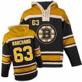 Boston Bruins #63 Brad Marchand Premier Black Sawyer Hooded Sweatshirt NHL Jersey