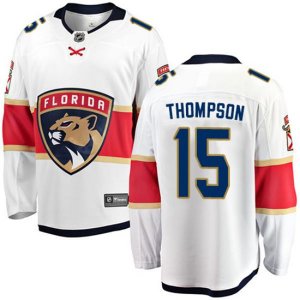 Florida Panthers #15 Paul Thompson Authentic White Away Fanatics Branded Breakaway NHL Jersey