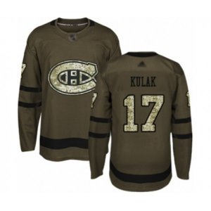 Montreal Canadiens #17 Brett Kulak Authentic Green Salute to Service Hockey Jersey