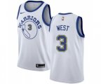 Golden State Warriors #3 David West Authentic White Hardwood Classics Basketball Jerseys
