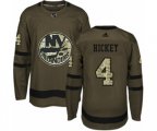 New York Islanders #4 Thomas Hickey Authentic Green Salute to Service NHL Jersey