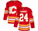 Calgary Flames #24 Travis Hamonic Authentic Red Alternate Hockey Jersey