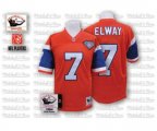 Denver Broncos #7 John Elway Orange With 75TH Patch Authentic Throwback Football Jersey