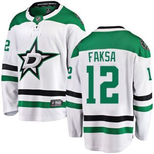 Dallas Stars #12 Radek Faksa Authentic White Away Fanatics Branded Breakaway NHL Jersey