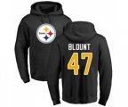 Pittsburgh Steelers #47 Mel Blount Black Name & Number Logo Pullover Hoodie
