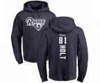 Los Angeles Rams #81 Torry Holt Navy Blue Backer Pullover Hoodie