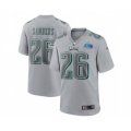 Philadelphia Eagles #26 Miles Sanders Gray Super Bowl LVII Patch Atmosphere Fashion Stitched Game Jersey