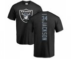Oakland Raiders #34 Bo Jackson Black Backer T-Shirt