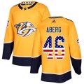 Nashville Predators #46 Pontus Aberg Authentic Gold USA Flag Fashion NHL Jersey