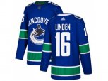 Vancouver Canucks #16 Trevor Linden Blue Home Authentic Stitched NHL Jersey