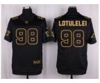 Carolina Panthers #98 Star Lotulelei black Pro Line Gold Collection Jersey