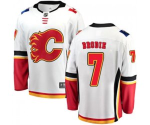 Calgary Flames #7 TJ Brodie Fanatics Branded White Away Breakaway Hockey Jersey