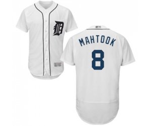 Detroit Tigers #8 Mikie Mahtook White Home Flex Base Authentic Collection Baseball Jersey