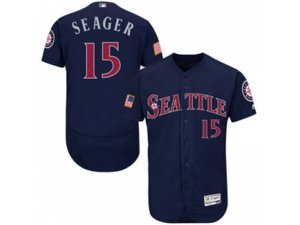 Seattle Mariners #15 Kyle Seager Navy Blue Stitched 2016 Fashion Stars & Stripes Flex Base Baseball Jersey