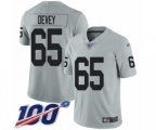 Oakland Raiders #65 Jordan Devey Limited Silver Inverted Legend 100th Season Football Jersey