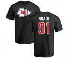 Kansas City Chiefs #91 Derrick Nnadi Black Name & Number Logo T-Shirt
