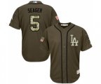 Los Angeles Dodgers #5 Corey Seager Authentic Green Salute to Service Baseball Jersey