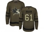 Adidas San Jose Sharks #61 Justin Braun Green Salute to Service Stitched NHL Jersey