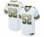 Green Bay Packers #52 Clay Matthews Elite White Road Drift Fashion Football Jersey