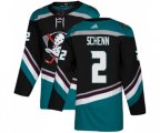 Anaheim Ducks #2 Luke Schenn Authentic Black Teal Alternate Hockey Jersey