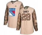 Adidas New York Rangers #28 Paul Carey Authentic Camo Veterans Day Practice NHL Jersey