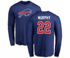 Buffalo Bills #22 Marcus Murphy Royal Blue Name & Number Logo Long Sleeve T-Shirt