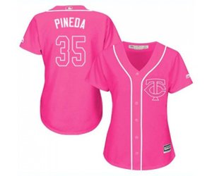Women\'s Minnesota Twins #35 Michael Pineda Authentic Pink Fashion Cool Base Baseball Jersey