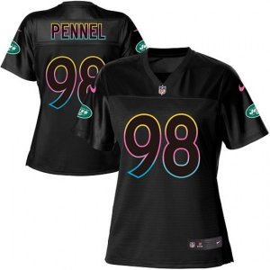 Women\'s Nike New York Jets #98 Mike Pennel Game Black Fashion NFL Jersey