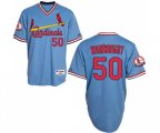 St. Louis Cardinals #50 Adam Wainwright Authentic Blue 1982 Turn Back The Clock Baseball Jersey