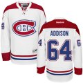 Montreal Canadiens #64 Jeremiah Addison Authentic White Away NHL Jersey