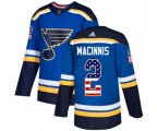 Adidas St. Louis Blues #2 Al Macinnis Authentic Blue USA Flag Fashion NHL Jersey