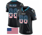Carolina Panthers #88 Greg Olsen Limited Black Rush USA Flag Football Jersey