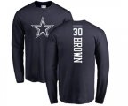 Dallas Cowboys #30 Anthony Brown Navy Blue Backer Long Sleeve T-Shirt