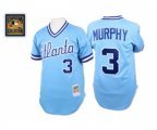 1982 Atlanta Braves #3 Dale Murphy Authentic Light Blue Throwback Baseball Jersey