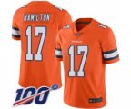 Denver Broncos #17 DaeSean Hamilton Limited Orange Rush Vapor Untouchable 100th Season Football Jersey