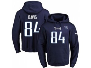 Tennessee Titans #84 Corey Davis Navy Blue Name & Number Pullover NFL Hoodie