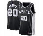 San Antonio Spurs #20 Manu Ginobili Swingman Black Road Basketball Jersey - Icon Edition