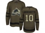 Colorado Avalanche #10 Sven Andrighetto Green Salute to Service Stitched NHL Jersey