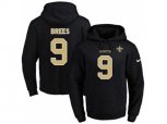 New Orleans Saints #9 Drew Brees Black Name & Number Pullover NFL Hoodie