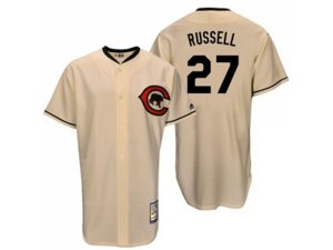 Chicago Cubs #27 Addison Russell Cream Throwback Stitched MLB Jersey