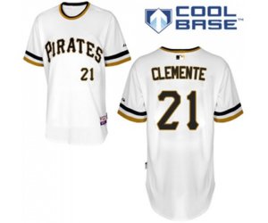 Pittsburgh Pirates #21 Roberto Clemente Authentic White Alternate 2 Cool Base Baseball Jersey
