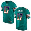 Miami Dolphins #17 Ryan Tannehill Elite Aqua Green Alternate USA Flag Fashion NFL Jersey